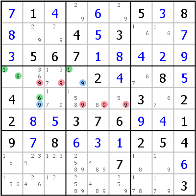Sudoku rule XY-Wing